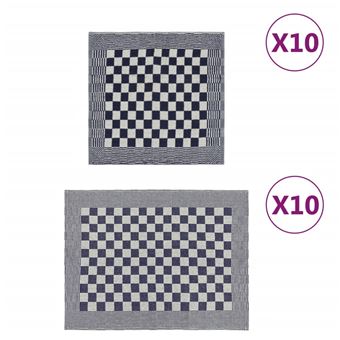 vidaXL 20-delige Keukendoekenset katoen blauw en wit136289 - 1