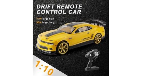 1:10 70 km / h 2.4g rc voiture 4wd double batterie haute puissance led phare camion de course jaune
