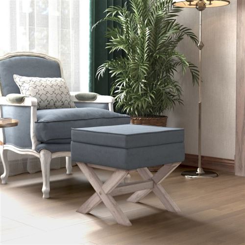 Vidaxl Gris - Tabouret De Rangement Foncé Velours - Image 3