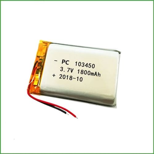 Batterie Lipo Rechargeable 103450 3.7V 1800mAh pour Casques Bluetooth, Montres Connectées, POS, Instruments Médicaux Protection PCM, Jaune