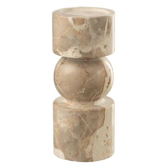 Bougeoir en Marbre "Chance" 23cm Beige - 1