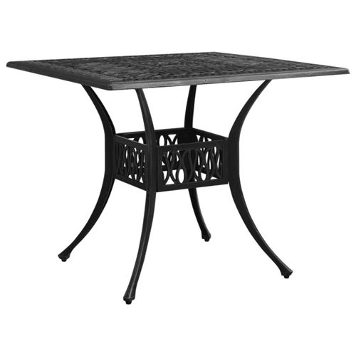 Non Communiqué Noir Table De Jardin 90X90x73 Cm Aluminium Coulé