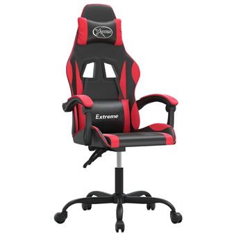 vidaXL Chaise de jeu Noir et rouge Similicuir - 1