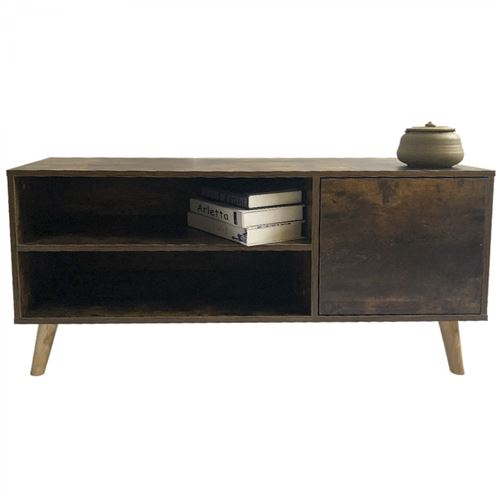 Meuble TV Buffet robuste design industriel 140 cm de large
