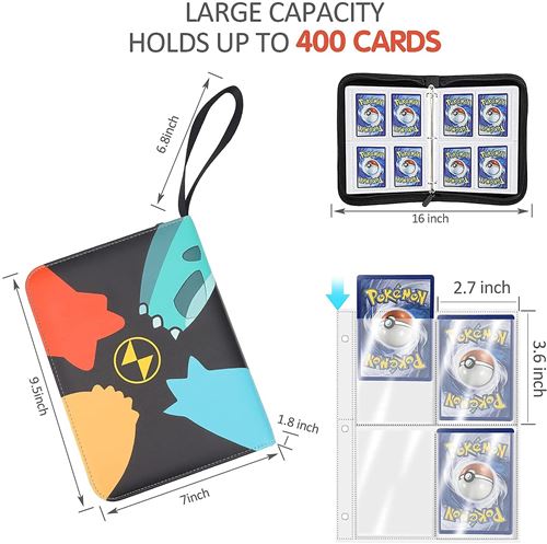 Acheter Classeur de cartes à collectionner de poche 400, Albums Pages,  rangement de livres de cartes, étui organisateur Portable pour cartes de  jeu Pokemon