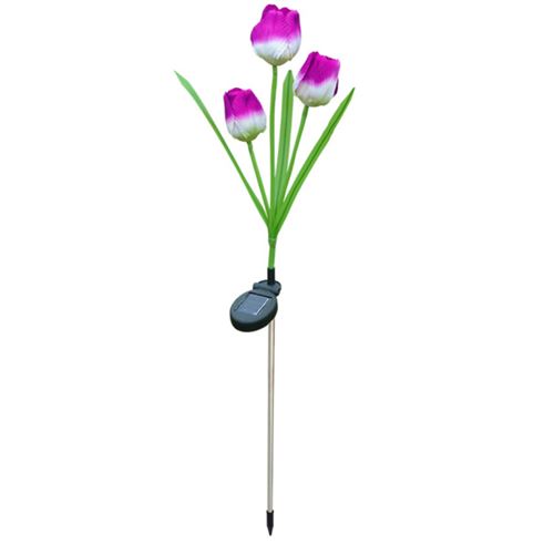 1 pièces Lampe Solaire fleur de tulipe FONGWAN pour décoration de jardin - mauve
