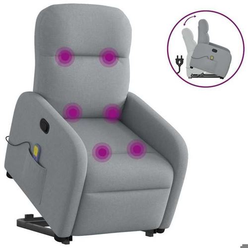 Non Communiqué Gris Vidaxl Fauteuil De Massage, Relaxation Tissu Clair