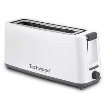 Grille-Pain Jumbo Techwood TGP-402- 900W Max. Longue et large fente - Coloris Blanc - 1