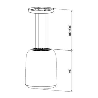 Hotte îlot cylindrique plasma TAI41PLAN 41 cm 443m3/h Connecté Wifi