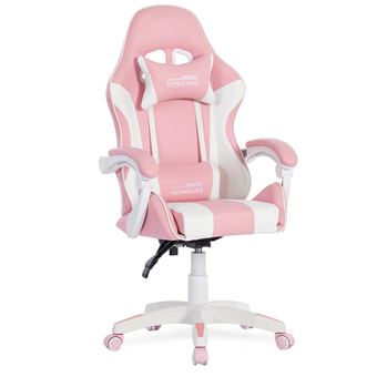 Amstrad ULTIMATE-WHITE Fauteuil / Chaise De Bureau Gamer Coloris Blanche & Rouge - Coussin Lombaire & Appuie Tête | Leroy Merlin