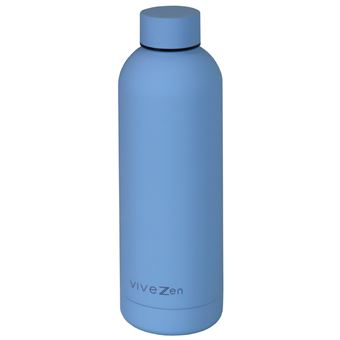 Bouteille, gourde isotherme chaud ou froid en acier inoxydable, réutilisable - 750 ml - Bleu - Vivezen - 1