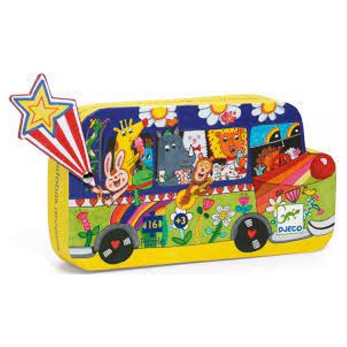 Djeco - Le Bus Arc-En-Ciel Puzzle 16 Pièces
