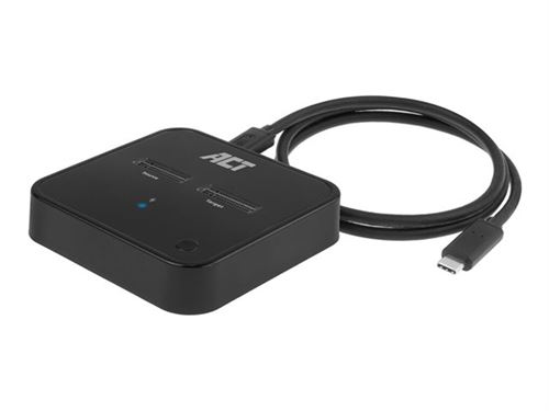 ACT - Station d'accueil de SSD - fonction de clonage - baies : 2 - M.2 - M.2 NVMe Card / PCIe (NVMe) - USB-C 3.2 (Gen 2) - noir