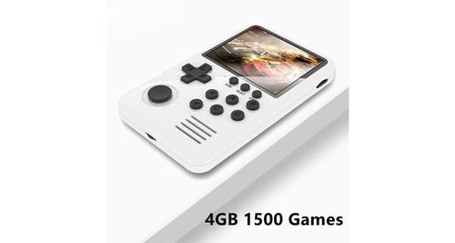 Console de jeu portable blanc mini 3. 2 pouces 4 go 1500 jeux rétro gratuits 8 16 32 128 bits cadeau pour enfants