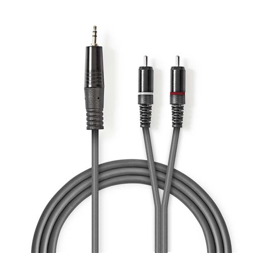 Nedis - Câble Audio Stéréo - 3,5 mm Mâle vers 2x RCA Mâles - 3,0 m - Gris - Image 2