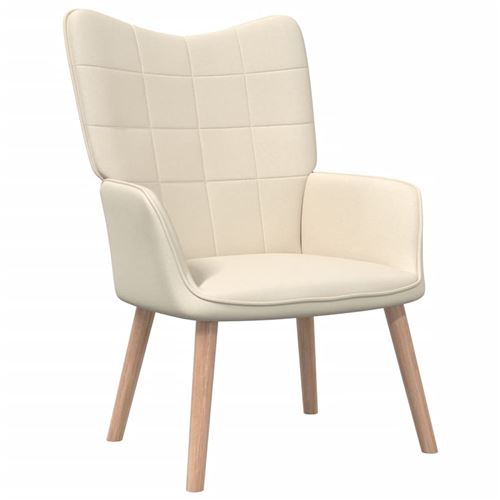 VIDAXL - Fauteuil de Salle à Manger - Chaise de Relaxation - Crème - 61,5x69x95,5 cm - Image 3