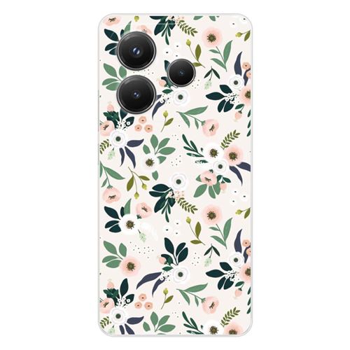 Coque en silicone imprimée compatible Xiaomi Redmi Note 14 5G Flowers
