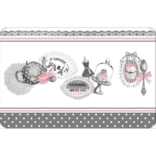 set de table 28.5 x 44 cm polypropylene opaque brunch retro