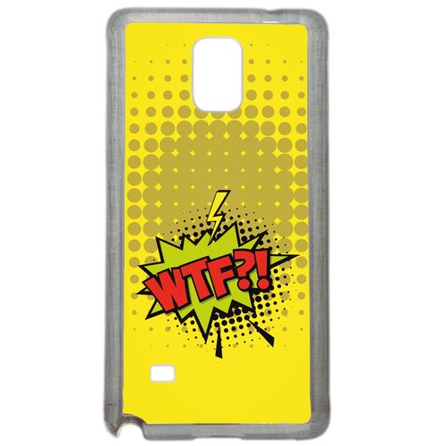 Coque Wtf Fond Jaune Compatible Samsung Galaxy Note 4 Transparent