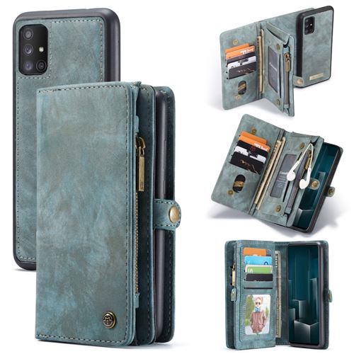 Etui en PU Millésime 2 en 1 à plusieurs emplacements bleu pour votre Samsung Galaxy A51 SM-A515