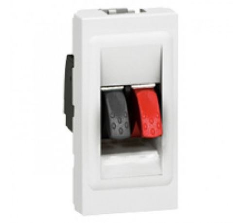 Legrand Blanc Prise Haut-Parleur Programme Mosaic 1 Module - Bornier 4Mm²
