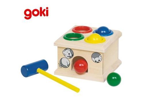 Jeu de maillet en bois Jouet éducatif d'éveil Tape boules 1 an +