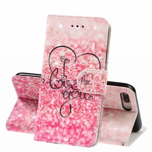 Etui en PU décor spot je t'aime pour votre Apple iPhone 7 Plus/8 Plus