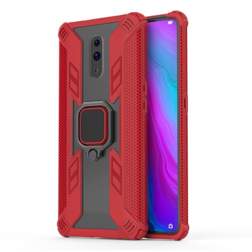 Coque en TPU motif guerrier avec béquille tournante rouge pour votre Oppo Reno
