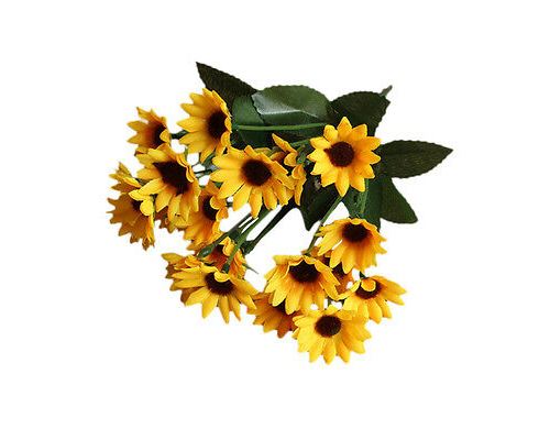Top 14 Head Fake Sunflower Artificial Silk Flower Bunch Wedding Floral Decor