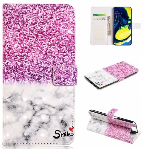Etui en PU décor spot paillettes pour votre Samsung Galaxy A80/A90