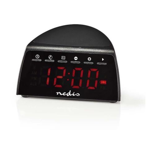 NEDIS CLAR006BK Radio-Réveil Numérique - Chargeur de Téléphone Sans Fil - FM - Bluetooth - Stéréo