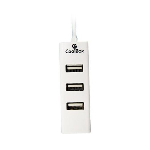 CoolBox COO-UPH190 hub & concentrateur 480 Mbit/s Blanc - Hubs & concentrateurs (USB 2.0, 480 Mbit/s, Blanc, Plastique, 0,35 m, 720 mm)