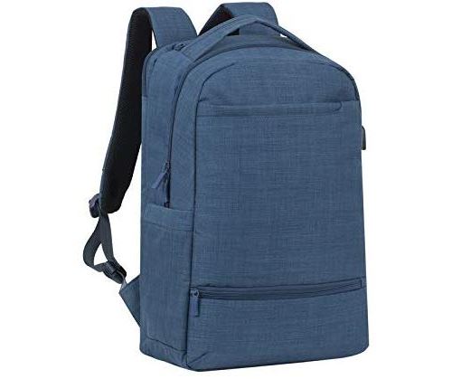 Rivacase Sac à Dos connecté Bleu série Biscayne pour Ordinateur Portable 17,3''