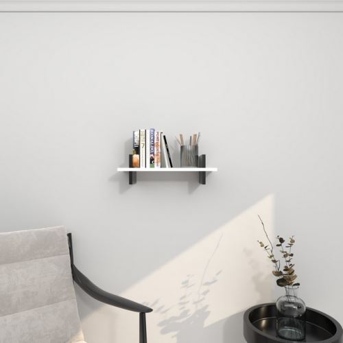 HOMEMANIA Étagère Norma Murale Flottante - pour Livres - Noir, Blanc en Bois, 50 x 20 x 15 cm