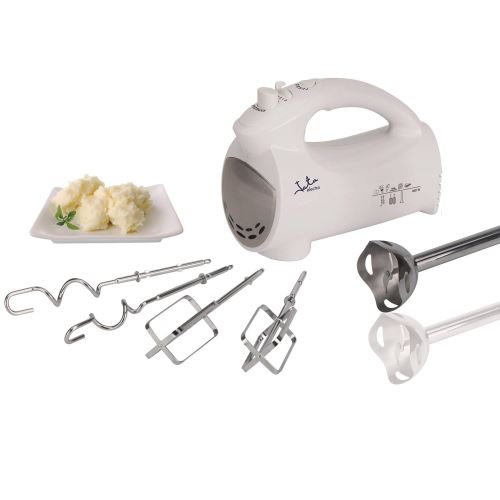 JATA bt575 | pétrisseur et Mélangeur de 5 vitesses + fonction Turbo | avec 5 accessoire | nettoyage Facile, 400 W, Blanc