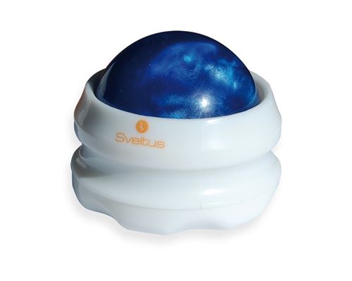 Sveltus rouleau de massage 6,5 cm blanc/bleu