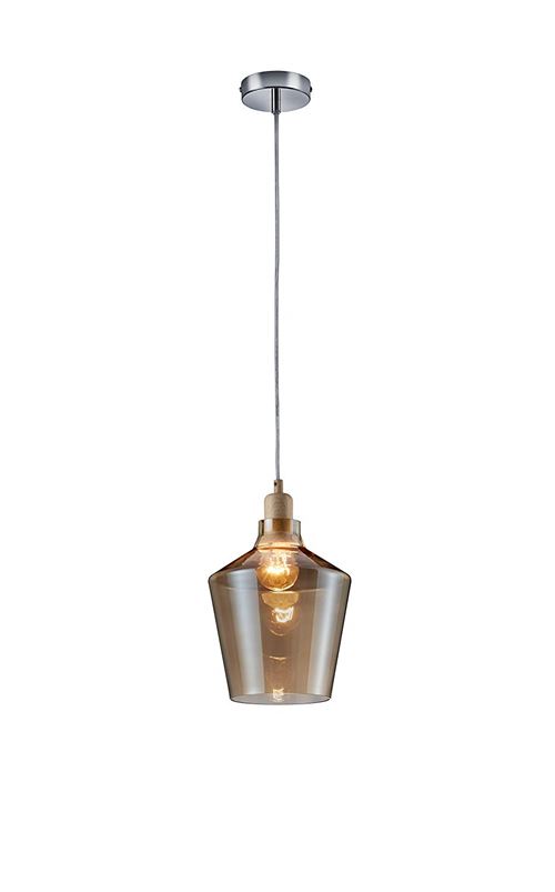 Trio leuchten pendule en bois et verre de cALAIS champagnerfarbig 304800100