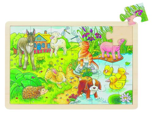 Goki Puzzle: Animaux Jeunes Petites Pieces 24