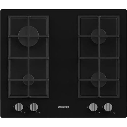 Rosières Origine RVG6K3B/1 - Table de cuisson au gaz - 4 plaques de cuisson - Niche - largeur : 56.8 cm - profondeur : 48.4 cm - noir - noir