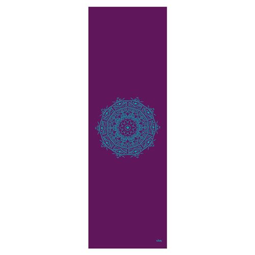 Tapis de yoga design MANDALA, The Leela Collection aubergine, Mandala: turquoise