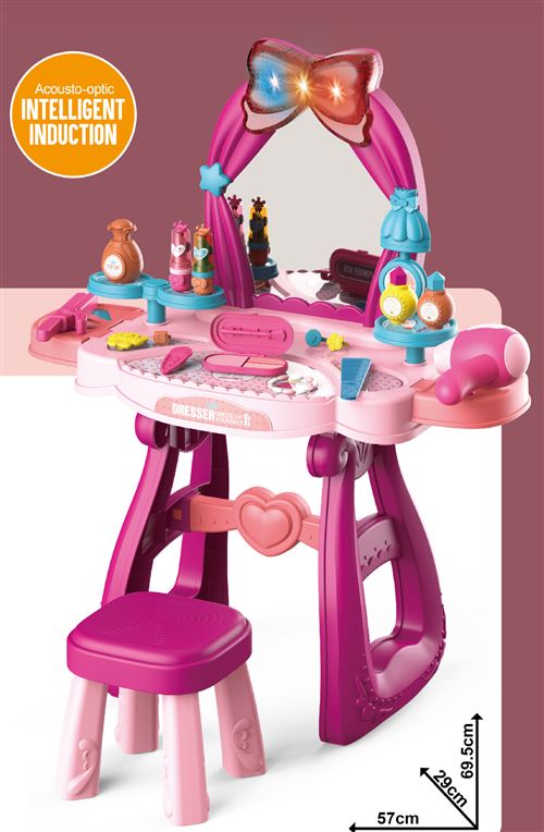 Table De Maquillage Rouge Avec Une Chaise 36 PCS Pour Les Fills