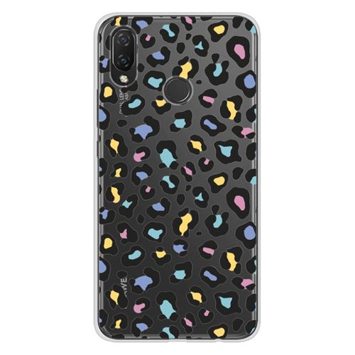 Coque en silicone imprimée compatible Huawei P Smart Plus Léopard coloré