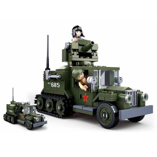 Lego Sluban Jeu de construction brique emboitable compatible lego wwii 2ème  guerre mondiale voiture amphibie allemande militaire armé m38 b0690 soldat  articulé