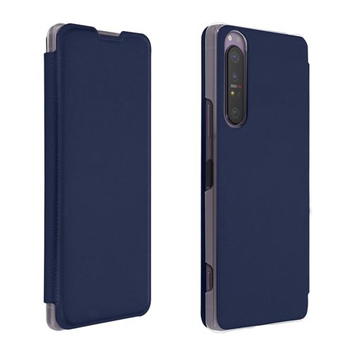 Housse pour Sony Xperia 1 II Protection Intégrale avec Clapet Porte-carte Bleu Nuit