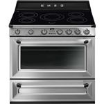 Smeg Victoria TR90IX9-1 - Cuisinière - pose libre - largeur : 90 cm - profondeur : 60 cm - hauteur : 90 cm - avec système auto-nettoyant - inox
