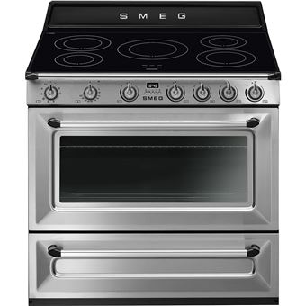 Smeg Victoria TR90IX9-1 - Cuisinière - pose libre - largeur : 90 cm - profondeur : 60 cm - hauteur : 90 cm - avec système auto-nettoyant - inox