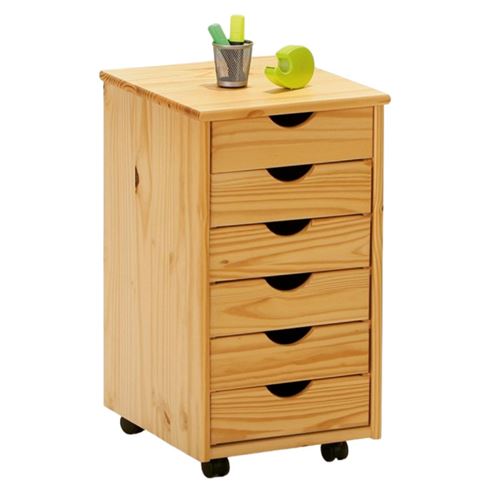 Paris Prix - Caisson De Bureau 6 Tiroirs school 65cm Naturel