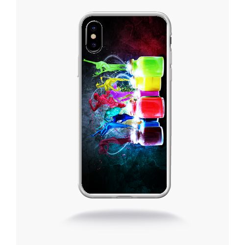 Coque Peinture Abstrait Silhouette Compatible Apple Iphone 10 Bord Transparent