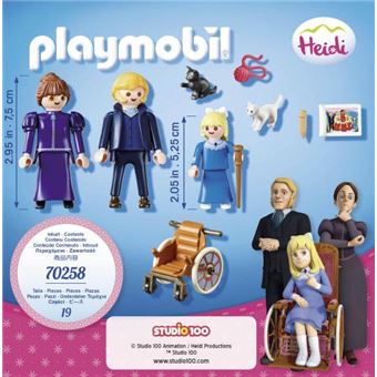 Playmobil Heidi 70258 Clara avec son père et Mlle Rottenmeier