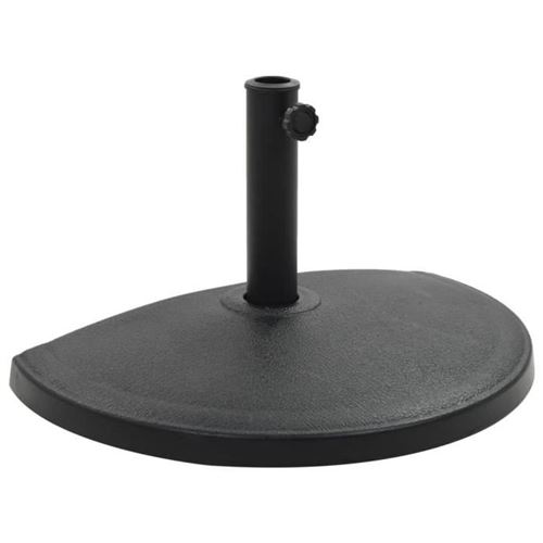 Base Per Parasole Semicircolare In Poliresina 15 Kg Nero - Vidaxl